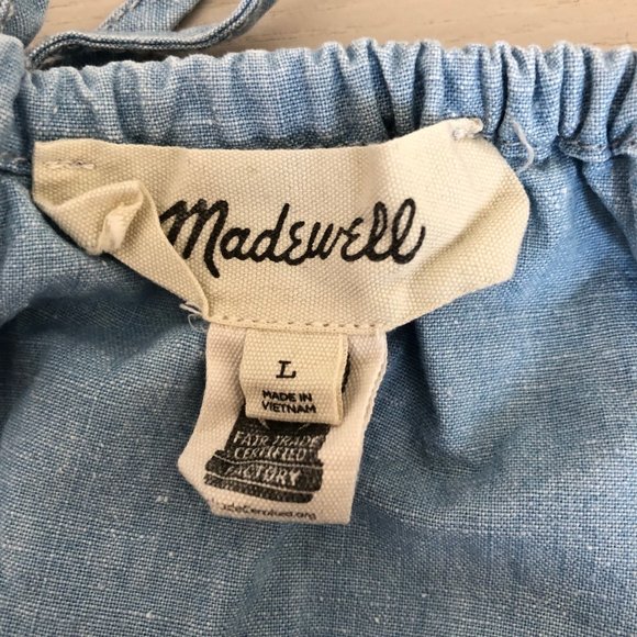 Madewell Chambray Bubble Crop Top - Picture 6 of 11